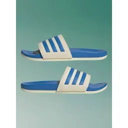 Adidas Men's Adilette Comfort White & Blue Slides-image-15