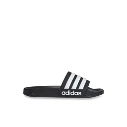 Adidas Men's ADILETTE SHOWER Carbon Black & White Slides-image-5