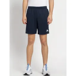 Adidas Navy Regular Fit Logo Printed Sports Shorts-picture-20