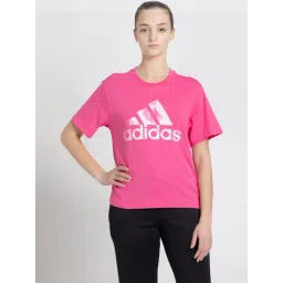 adidas Pink Cotton Printed Sports T-Shirt-picture-44