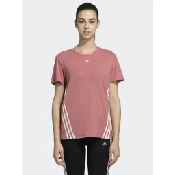 adidas Pink Logo Print Sports T-Shirt-picture-46