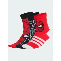adidas Red MARVEL SPIDER-MAN Printed Mid Socks Pair of 3 - KM-picture-36