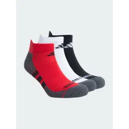 adidas Red PRF LGHT Color Block Ankle Socks Pair of 3 - M-picture-13