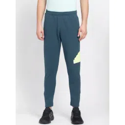 Adidas Turquoise Cotton Regular Fit Logo Printed Sports Trackpants-picture-12