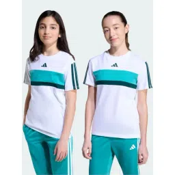 Adidas White Cotton Regular Fit Striped T-Shirt-picture-43