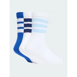 adidas White RIBBED Striped Mid Socks Pair of 3 - KXL image 2