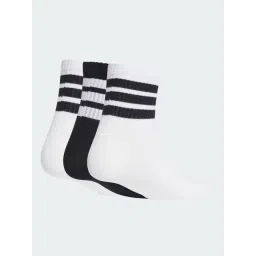 adidas White RIBBED Striped Mid Socks Pair of 3 - S-picture-16