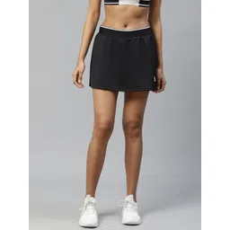 ADIDAS Women Black Solid AEROREADY CLUB Flared Sustainable Mini Skirt-picture-19