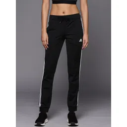 ADIDAS Women Black W 3S TP TRIC Solid Slim Fit Joggers-picture-48