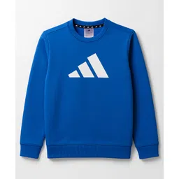 ADIDAS KIDS Cotton Knit Full Sleeves Sweatshirts With Brand Logo Print - Blue-picture-23