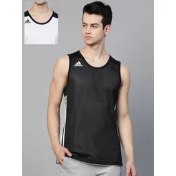 adidas originals ADIDAS Men Black & White 3G Spee Reversible Solid Basketball T-shirt-picture-20