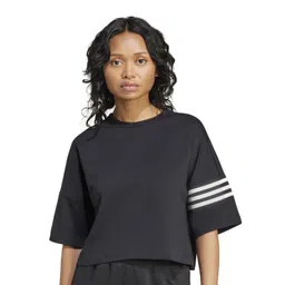 adidas originals ADIDAS Women Solid Round Neck Cotton Relaxed Fit T-shirt-picture-26