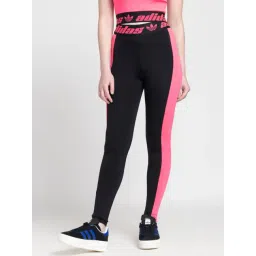 Adidas Originals Black & Pink Color-Block Sports Tights-picture-38