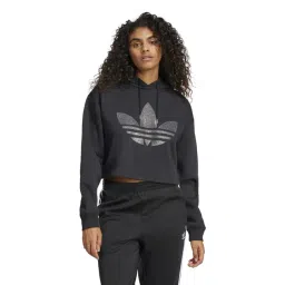 Adidas Originals Black Loose Fit Logo Printed Sports Hoodie-picture-17