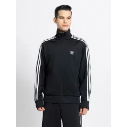 Adidas Originals Black Regular Fit Striped Sports Jacket-picture-18