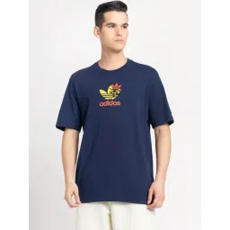 Adidas Originals Blue Cotton Regular Fit Printed T-Shirt-picture-38