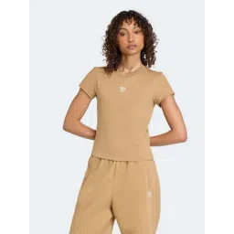 Adidas Originals Brown Cotton Slim Fit Logo Printed T-Shirt-picture-26