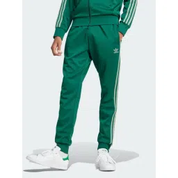 Adidas Originals Green Slim Fit Striped Sports Trackpants-picture-39