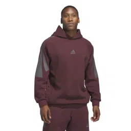 Adidas Originals Maroon Cotton Loose Fit Sports Hoodie-picture-48