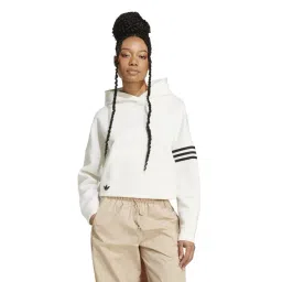 Adidas Originals White Loose Fit Sports Hoodie-picture-47