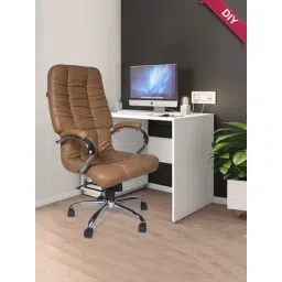 Adiko Systems Beige Leatherette Center-Tilt Mechanism High Back Executive Chair-picture-17