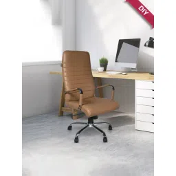 Adiko Systems Beige Leatherette High Back Executive Chair-picture-13