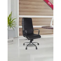 Adiko Systems Black Leatherette Center-Tilt Mechanism High Back Executive Chair-picture-33