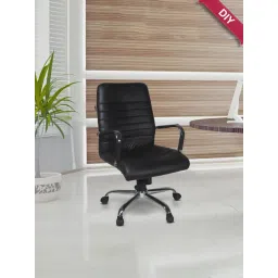 Adiko Systems Black Leatherette Medium Back Executive Chair-picture-34