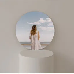 adinath creators Round Wall-Mounted Mirrors For Bathroom, Living Rooms, Entryways 12x12 inch Bathroom Mirror-picture-14