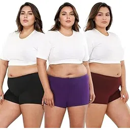 Adira | Boy Shorts Panties for Women | Plus Size Brzee Boyshorts | Lightweight Cotton-Elastane Fabric | Super Stretchy for Comfort | No Visible Panty Lines | Pack of 3-picture-55
