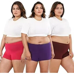 Adira | Boy Shorts Panties for Women | Plus Size Brzee Boyshorts | Lightweight Cotton-Elastane Fabric | Super Stretchy for Comfort | No Visible Panty Lines | Pack of 3-image-23