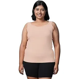 Adira | Plus Size Camisole for Women | Plus Size Inner Tank Tops | Wide Fabric Shoulder | Round Neckline | Offers Full Coverage | Pack of 1-image-1