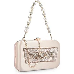 adisa Beaded formal party clutch with gold chain for women and girls-picture-51