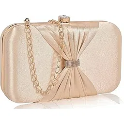 adisa bow formal party clutch with gold chain for women and girls-picture-23