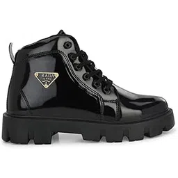adiso Glossy Fashion Boots for Men | Rugged Lug Sole Biker High-Top Party/Winter Wear-picture-41
