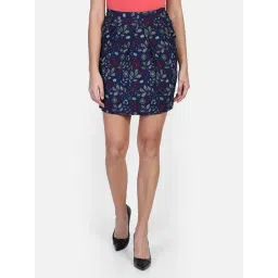 Aditi Wasan Blue Floral Print A-Line Mini Pleated Skirt-picture-25