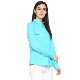 Aditi Wasan Blue Regular Fit Shirt image 3