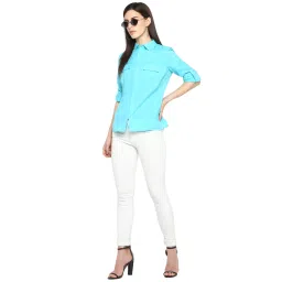 Aditi Wasan Blue Regular Fit Shirt image 4