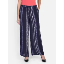Aditi Wasan Blue Striped Regular Fit Mid Rise Palazzos-picture-16