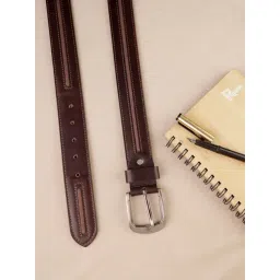 Aditi Wasan Brown Textured Leather Casual Belt-picture-16