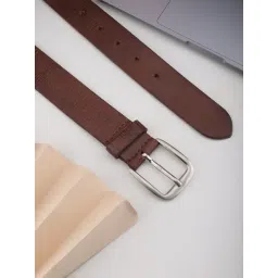 Aditi Wasan CORE 24 Brown Leather Textured Casual Belt for Men-picture-41