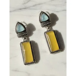 ADITYA COLLECTION Silver-Plated Artificial Stones Drop Earrings-picture-12