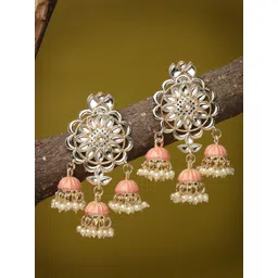 ADIVA Gold-Plated Dome Shaped Jhumkas-picture-16