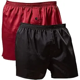 Admireme Men's Silky Satin Boxers Shorts Pajama Shorts Bottom Loose Satin Underwear Sleepwear Boxers-picture-18