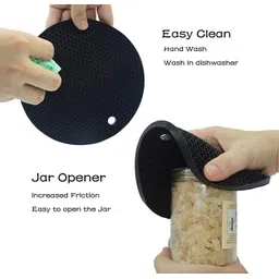 admonition Black Hot mats Kitchen Insulation Anti-Slip Coasters Dining Mat finish Silicone Trivet-picture-8