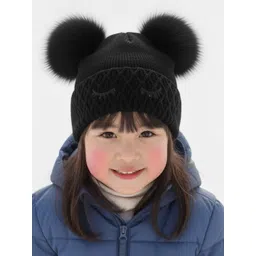 Adorazone Kids Woollen Beanie With Pom Pom Ears-picture-11