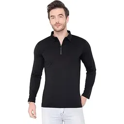 adorbs Men's Cotton Blend Full Sleeve Zip Neck Polo T-Shirt (Pack of 1)-picture-56