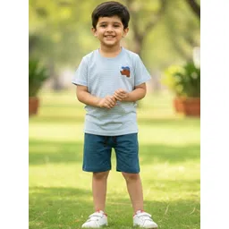 ADORE A BOO Boys Striped T-shirt with Shorts-picture-40