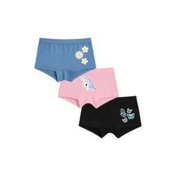 ADORE A BOO Pack of 3 Printed Cotton Mid-Rise Boy Shorts Briefs-picture-16