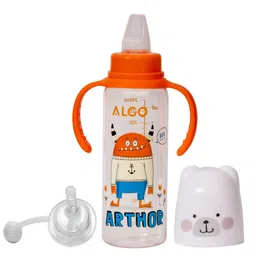 Adore ALGO Kids Orange Printed Straw Sipper With Gravity Ball-250ml-image-42
